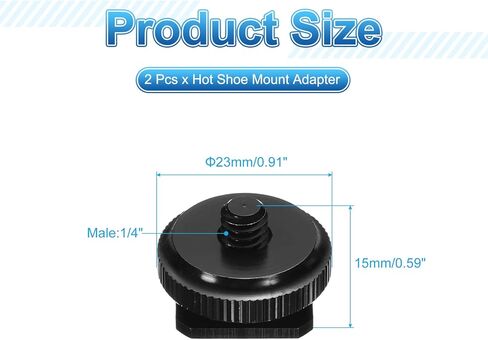 PATIKIL Hot Shoe Adapter 1/4" Male, 2 Pcs Hot Shoe Mount Adapter Camera Mount Screw Camera Video Light Converter for Microphone Holder Accessories 0.59x0.91x0.91 Inch in Saudi Arabia
