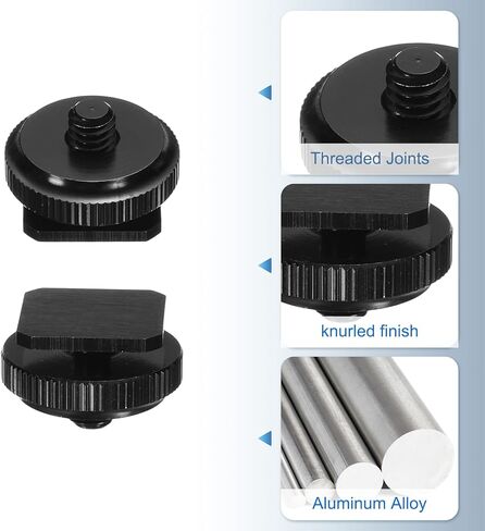 PATIKIL Hot Shoe Adapter 1/4" Male, 2 Pcs Hot Shoe Mount Adapter Camera Mount Screw Camera Video Light Converter for Microphone Holder Accessories 0.59x0.91x0.91 Inch in Saudi Arabia