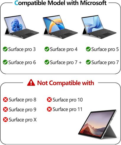 ORDA Surface Keyboard for Surface Pro 7+,Pro 7,Pro 6,Pro 5,Pro 4,Pro 3 in Saudi Arabia