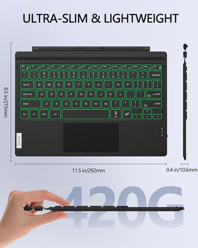 ORDA Surface Keyboard for Surface Pro 7+,Pro 7,Pro 6,Pro 5,Pro 4,Pro 3 in Saudi Arabia