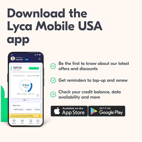 مجموعة بطاقات SIM مسبقة الدفع Lyca Mobile USA 5G/4G | نقاش ونصوص وبيانات غير محدودة على المستوى الوطني | اختر من بين الخطط غير المحدودة التي تبدأ من 10 دولارات شهريًا. in Saudi Arabia