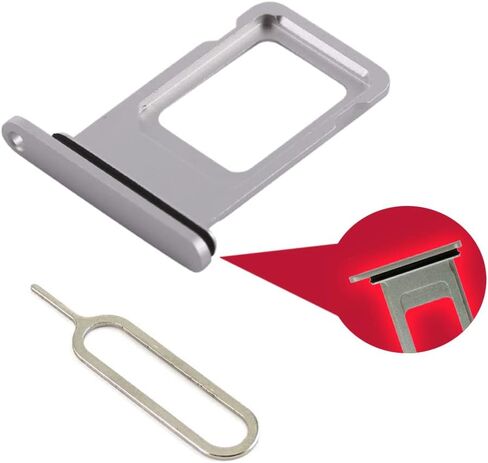 استبدال حامل صينية فتحة بطاقة SIM متوافق مع iPhone Xs MAX - متضمن. حشية مطاطية ودبوس Sim (فضي) in Kuwait