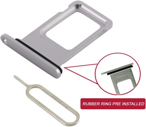 استبدال حامل صينية فتحة بطاقة SIM متوافق مع iPhone Xs MAX - متضمن. حشية مطاطية ودبوس Sim (فضي) in Kuwait