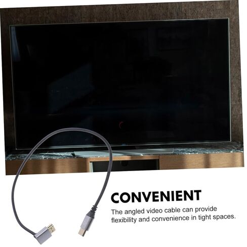 كابل فيديو NOLITOY 8k عالي الوضوح من ذكر إلى ذكر بطول 1 متر موصل بزاوية سفلية للكمبيوتر الشخصي وملحقات التلفزيون، سلك فيديو للكمبيوتر المحمول متوافق مع شاشة الكمبيوتر in Kuwait