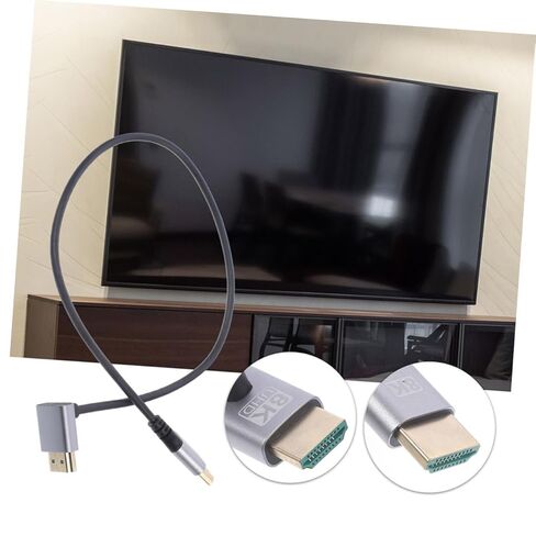 كابل فيديو NOLITOY 8k عالي الوضوح من ذكر إلى ذكر بطول 1 متر موصل بزاوية سفلية للكمبيوتر الشخصي وملحقات التلفزيون، سلك فيديو للكمبيوتر المحمول متوافق مع شاشة الكمبيوتر in Kuwait