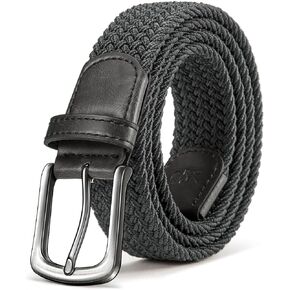 KEMISANT Men Belt-Stretch Woven Braided Belt For Gift Men Golf Casual Jeans Dresses with Nylon Canvas 1 3/8"