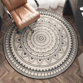 Round Office Chair Mat for Hardwood Floor Computer Gaming Rolling Chair Mat Floor Protector Mat Desk Rug Wood Tile Protection Mat for Office Home, Dark Grey, Diameter 32"