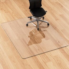 HOMEK Office Chair Mat for Hardwood Floor, 1/5" Thick 53" x 45" Crystal Clear Hard Floor Chair Mat, Transparent Floor Protector Mat, Can Be Used On Carpet Or Hard Floor Flat Without Curling