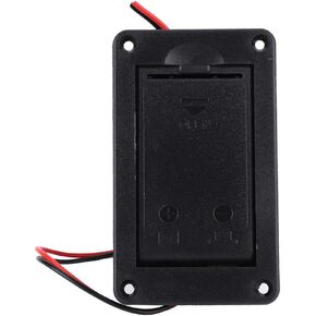 Guitar Pickup Battery Box 9V Battery Box Case Cover Holders With 2 Pin Plug for Guitar Bass Pickup Black