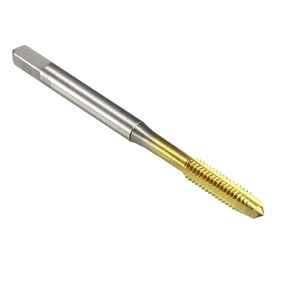 uxcell Metric Machine Tap M4 x 0.7mm H2 Titanium Coated (Ti-Coated) High Speed Steel 3 Straight Flutes Screw Thread Tapping Threading Machinist Repair DIY Tool