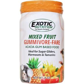 Gummivore-Fare - Original Flavor with Mealworms - Healthy All Natural Native Food Treat Sugar Gliders, Marmosets, Tamarins, and other Gum-Feeding Mammals - 8 oz. Jar - Acacia Gum-Based Supplement