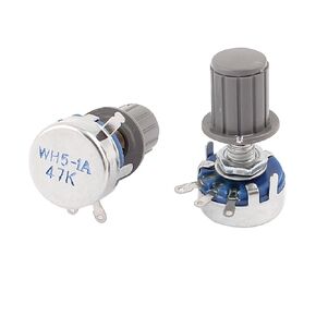 uxcell 2Pcs WH5-1A 47K Ohm Round Shaft Carbon Linear Potentiometer W Knob on