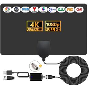 DAANT TV Antenna Indoor Long Range 600 Miles, Supports 4K 1080p Smart TV Outdoor 360° Signal Reception with Signal Booster -10ft Coax HDTV Cable in Kuwait