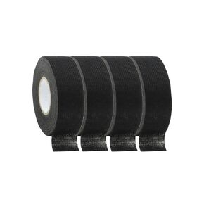 JBTOZIUY Wiring Harness Tape 25mm X 15m, Black Chemical Fiber Cloth High Temp Wire Harness Wrapping Tape for Auto Electrical Wrap, Protection, Insulation,Flame Resistant (25MM 4 Pcs)