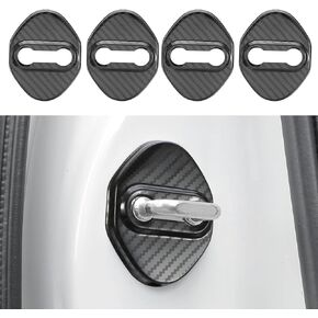 TOMALL 4pcs Car Door Lock Latches Cover Compatible with Honda Accord Civic CR-V XR-V HR-V UR-V Odyssey Crosstour Pilot Vezel Stainless Steel Car Door Lock Protector Sports Accessories (Carbon Fiber)