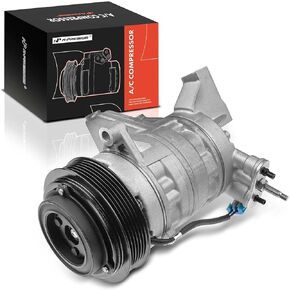 A-Premium Air Conditioner AC Compressor with Clutch Compatible with Chevrolet Chevy Equinox 3.0L 2010-2011, GMC Terrain 3.0L 2010-2011, SUV, SP17 Style, 6 Grooves