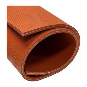 Exactly Rubber - Fiber Reinforced Silicone Sheet, 70A Durometer Silicone Mat, 500°F Temperature-Resistant Rubber Sheet, 1300 PSI Tensile Strength Rubber Mat, Made in The USA, Red, 1/16 x 3" x 9"