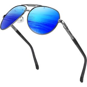 FEISEDY Mens Sunglasses Polarized, Retro Aviator Sports UV 400 Protection Sunglasses Driving Fishing Golf B1052