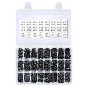 388Pcs Large M5 M6 M8 M10 Hex Heavy Screw and Bolt Assortment 304 Stainless Steel Metric Nut and Bolt Assortment Kit Metric Fastener Set Machine Screw Nuts Washers (M5 M6 M8 M10 Button Head）