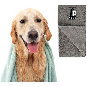 A4DOG Microfiber Pet Towel - Dog Towel Super Absorbent Large Microfiber Drying Bath Towel for Dogs & Cats, 40x20 inches, Quick Drying, Lightweight Dog Bath Towel Wrap, Blue