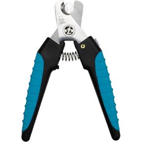 Master Grooming Tools Ergonomic Pro Nail Clippers — Professional Clippers for Trimming Pet Nails - Small, 5⅛",Black/Teal