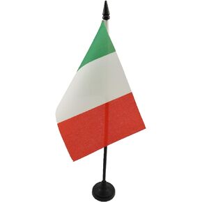 AZ FLAG Italy Table Flag 4'' x 6'' - Italian Desk Flag 15 x 10 cm - Black Plastic Stick and Base