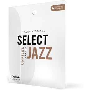 D’Addario Woodwinds - Organic Select Jazz Alto Saxophone Reeds - Alto Sax Reeds - Individually Sealed - Unfiled, Soft, Strength 3, 3-Pack