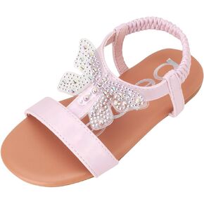 bebe Girls' Sandals - Thong Sandal Flats with Butterfly Accent - Summer Open Toe Dress Shoes for Girls (Toddler/Girl)