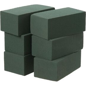 Crafare 6x3x2.5 بوصة كتل رغوة الأزهار الرطبة صغيرة الحجم الطوب الرغوي لترتيبات الزهور الاصطناعية الطازجة الزفاف محور ديكور المنزل الطرف حزمة من 6، الأخضر