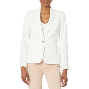 Tommy Hilfiger Women's Blazer – Business Jacket with Flattering Fit and Single-Button Closure, Ivory, 14