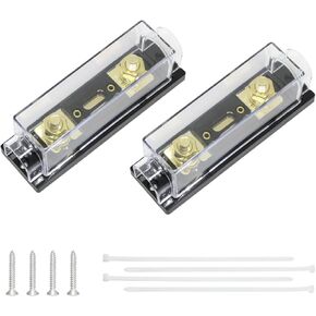 Tiooka ANL فيوز حامل 2 حزمة AWG مضمنة فيوز حامل كتلة عدة مع 150A الصمامات 0/2/4/8 قياس حامل فيوز مقاوم للماء in Kuwait