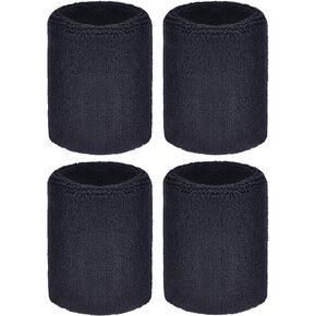 Magicorange 2 Pair Wrist Sweatbands Sports Wristbands for Men & Women, Sweat Absorbing Cotton Terry Cloth Wristband