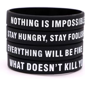 AVEC JOIE Motivational Rubber Bracelet Inspirational Silicone Wristband for Men and Women, Used in School Company Groups and Teams for Students Co-workers as Incentive Awards and Birthday Gift