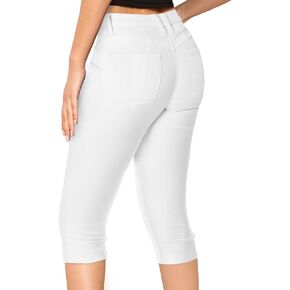 Hybrid & Company Women's Butt Lift Super Comfy Stretch Denim Capri Short Jeans
