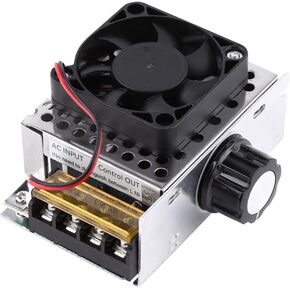 Motor Speed Controller, 4000W SCR Electric Voltage Regulator Dimmer Temperature Motor Speed Controller 0-220V Adjustable Voltage Regulator with Cooling Fan