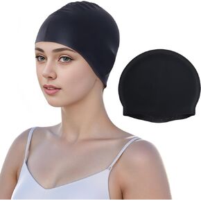 baotongle Unisex Soft Silicone Swim Cap for Women and Men Boys Comfortable Non-Slip Thin Hair Swimming Hat