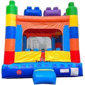 Pogo Bounce House Crossover Building Block Castle Inflatable Bounce (without Blower) - 13 x 12 x 14.5 Foot - Big Inflatable Bouncer House Castle Unit for Kids - Jumphouse for Toddlers - Outdoor Party in Kuwait