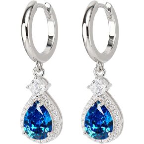 925 Sterling Silver Teardrop Earrings 18k Gold Plated Hoop Dangle Earrings 5A Cubic Zirconia Eardrop For Women And Girls Birthday Gift Jewelry Gifts Wedding Earrings