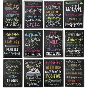 Paper Junkie 12-Pack Small Inspirational Notebooks with Growth Mindset Quotes, Motivational Pocket Journal Notepads for Students, Kids Party Favors, School, Office (3.5x5 in)