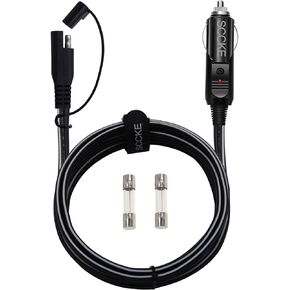 SCCKE 6FT 14WG 12V Cigarette Lighter Plug to SAE Quick Release Adapter Extension Charging Cable With 20A Fuse and LED Light
