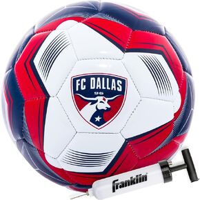 Franklin Sports MLS FC Dallas Soccer Ball - Official Size 5 Soccer Ball - Soft Abrasion Resistant Cover - Official Size and Weight Soccer Ball - Air Pump Included