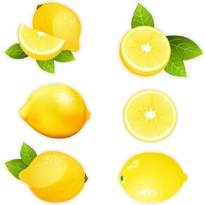 60 Pieces Lemon Cut Out Accents Mini Lemon Cutouts Paper Decorations Versatile DIY Fruit Sign Cutouts for Summer Bulletin Board Classroom School Party