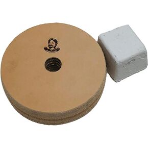 3" Leather Honing Wheel - Buffing Compound Included (1/2" Wide)
