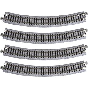 Kato USA Model Train Products Unitrack, 348mm (13 3/4") Radius 30-Degree Curve Track (4-Piece)