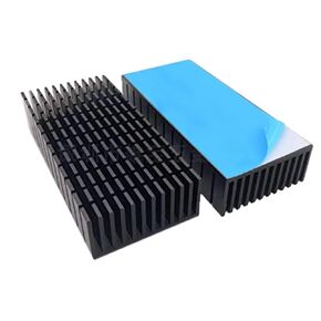 Easycargo 40mm x 120mm Heatsink + Thermal Conductive Adhesive Tape, Cooler Aluminium Heat Sink for External SSD NVME M.2 LED Water Cooling Peltier Thermoelectric GPU Mini PC Server 120mm x 40mm x 20mm