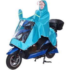 Unisex Outdoor Motorcycle Rain Poncho Jacket Detachable Hat Brim Waterproof Ebike/Scooter Hoodie Raincoat Cape