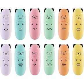 6 pieces Cat Shape Cute Mini Highlighter Pen Pastel Color Chisel Tip Kawaii Kids Stocking Stuffers Gift Highlighter Marker