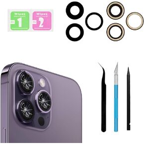 15 Pro Back Rear Camera Lens Glass Replacement for iPhone 15 Pro Camera Glass Replacement with pre-Installed Adhesive and Reparing Toolkits
