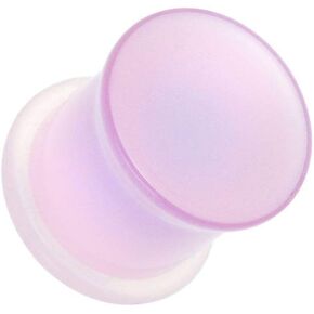Covet Jewelry Heather Purple Acrylic Glow in the Dark Single Flared Ear Gauge Plug