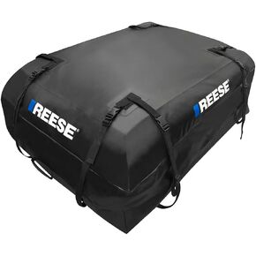 REESE Waterproof Rooftop Cargo Carrier Bag for Cars, SUVs or Trucks with/Without Roof Racks, 22 Cubic Feet, Heavy Duty 840D Abrasion-Resistant PVC Fabric with Anti-Slip Mat (59007)
